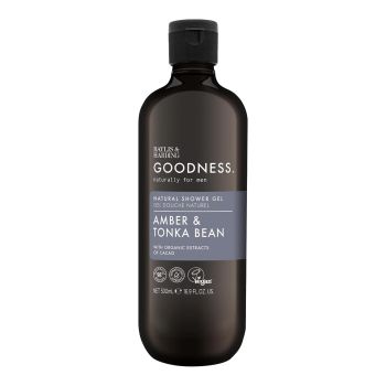 BAYLIS & HARDING GOODNESS AMBER & TONKA BEAN vyrų dušo želė, 500 ml
