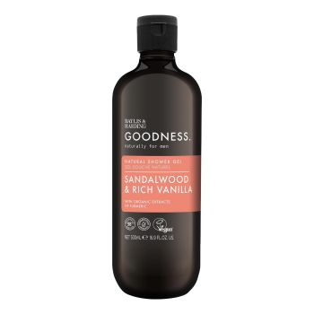 BAYLIS & HARDING GOODNESS SANDALWOOD & RICH VANILLA vyrų dušo želė, 500 ml