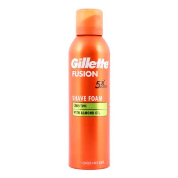 GILLETTE FUSION 5X ACTION SENSITIVE skutimosi putos, 250 ml