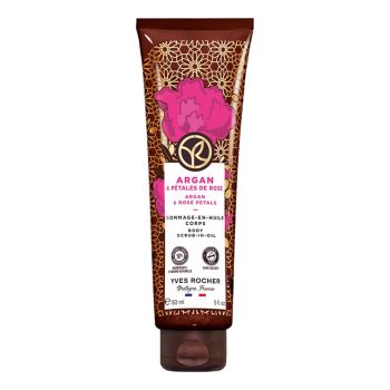 YVES ROCHER ARGAN & ROSE PETALS kūno šveitiklis, 150 ml