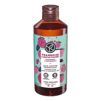YVES ROCHER RASPBERRY & PEPPERMINT ENERGIZING vonios ir dušo želė, 400 ml