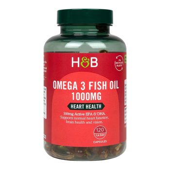 H&B OMEGA 3 žuvų taukai 1000 MG, 120 kapsulių