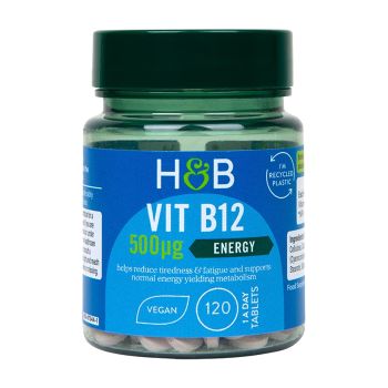 H&B Vitaminas B12 500 µg maisto papildas, 120 tablečių