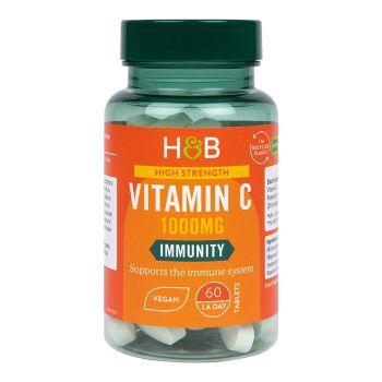 H&B HIGH STRENGTH Vitaminas C 1000 MG, 60 tablečių