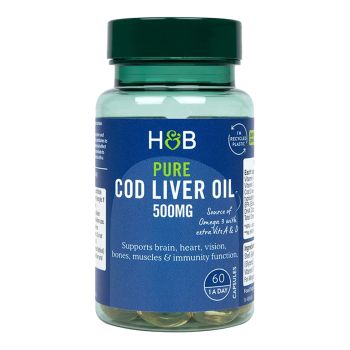 H&B Menkių kepenų žuvų taukai, 500 MG, 60 kapsulių