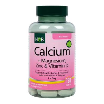 H&B Kalcis + Magnis, Cinkas ir Vitaminas D, 120 tablečių