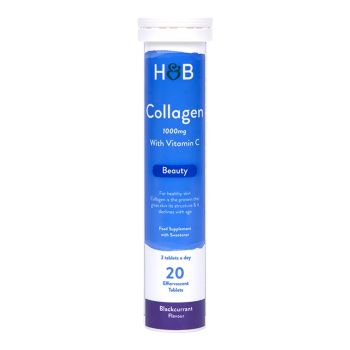 H&B Kolagenas 1000 MG, 20 šnypščiųjų tablečių