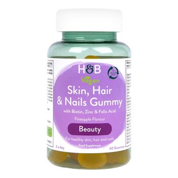H&B VEGAN vitaminai odai, plaukams ir nagams, 60 guminukų
