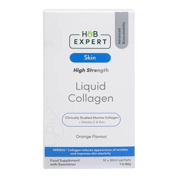 H&B EXPERT SKIN HIGH STRENGTH skystas kolagenas (10 pakelių x 30 ml)