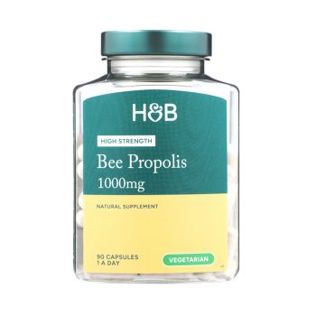 H&B HIGH STRENGTH bičių propolis 1000 mg, 90 kapsulių