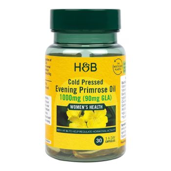 H&B Šalto spaudimo nakvišų aliejus 1000 MG maisto papildas, 30 kapsulių