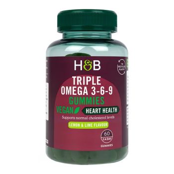 H&B VEGAN TRIPLE omega 3-6-9 rūgštys, 60 guminukų