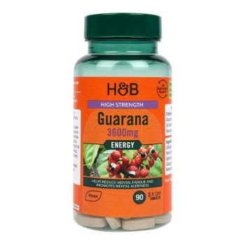 H&B HIGH STRENGTH Guarana, energijai, 90 tablečių