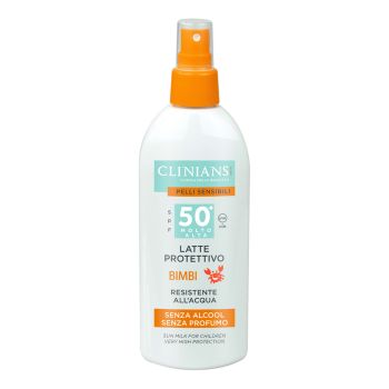 CLINIANS LATTE PROTETTIVO BIMBI SPF50 apsauginis vaikų kūno purškiklis nuo saulės, 150 ml