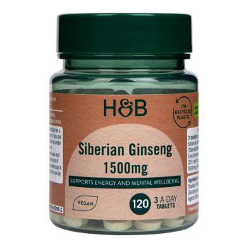 H&B Sibirietiškas ženšenis 1500 mg, 120 tablečių