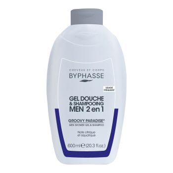 BYPHASSE GROOVY PARADISE dušo želė ir plaukų šampūnas vyrams, 600 ml