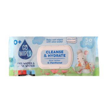 GO WIPES CLEANSE & HYDRATE drėgnos vaikų servetėlės
