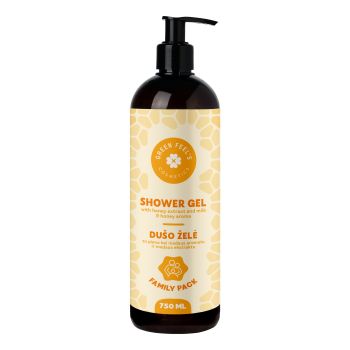 GREEN FEEL'S dušo želė su pieno bei medaus aromatu ir medaus ekstraktu, 750 ml