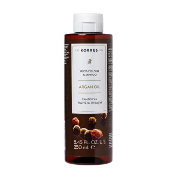 KORRES POST-COLOUR ARGAN OIL plaukų šampūnas, 250 ml