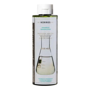 KORRES FOR MEN CYSTINE AND MINERALS vyrų plaukų šampūnas, 250 ml