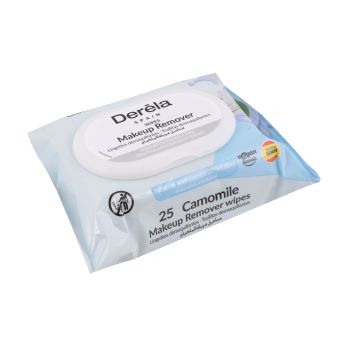 DERELA CAMOMILE drėgnos servetėlės makiažui valyti (25 vnt.)