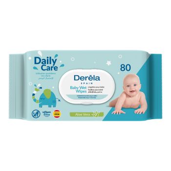 DERELA ALOE VERA BABY drėgnos kūdikių servetėlės (80 vnt.)