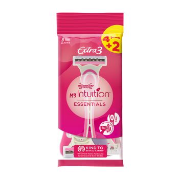 WILKINSON SWORD EXTRA3 ESSENTIALS vienkartiniai skustuvai (4 + 2 vnt.)