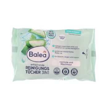BALEA ERFRISCHENDE 3IN1 drėgnos servetėlės makiažui valyti (25 vnt.)