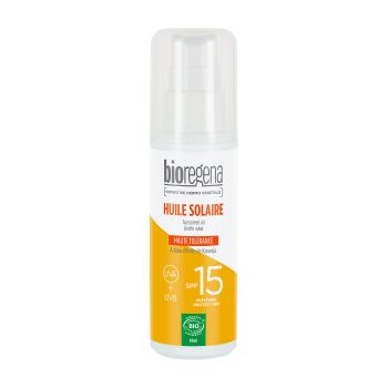 BIOREGENA HUILE SOLAIRE SPF15 apsauginis purškiamasis aliejus nuo saulės, 90 ml