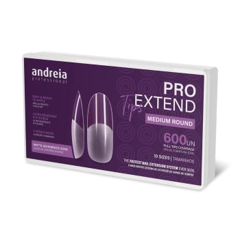 ANDREIA PRO EXTEND TIPS MEDIUM ROUND nagų priauginimo tipsai (600 vnt.)