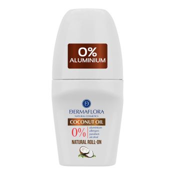 DERMAFLORA 0% COCONUT OIL rutulinis dezodorantas, 50 ml