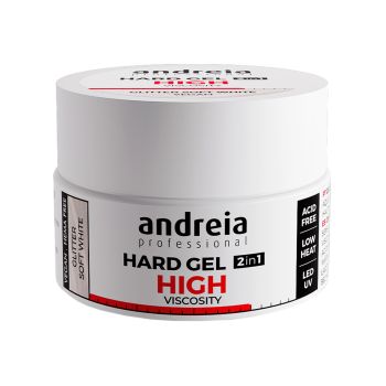 ANDREIA HARD GEL 2 IN 1 HIGH VISCOSITY GLITTER SOFT WHITE nagų gelis, 22 g