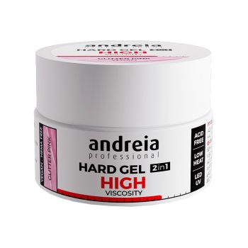 ANDREIA HARD GEL 2 IN 1 HIGH VISCOSITY GLITTER PINK nagų gelis, 22 g