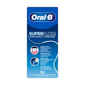 ORAL-B SUPER FLOSS tarpdančių siūlas (50 vnt.)