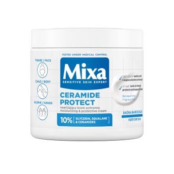 MIXA CERAMIDE PROTECT drėkinamasis ir apsauginis sausos odos kremas, 400 ml