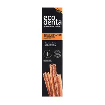 ECODENTA BLACK CINNAMON WHITENING dantų pasta, 100 ml