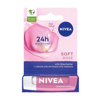 NIVEA SOFT ROSE lūpų balzamas, 4,8 g