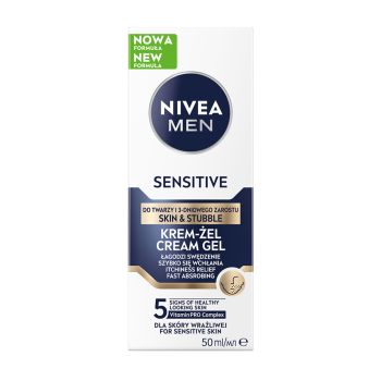 NIVEA MEN SENSITIVE veido odos ir kelių dienų barzdos plaukelių kremas - želė, 50 ml