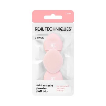REAL TECHNIQUES MINI MIRACLE PUFF TRIO makiažo kempinėlės (3 vnt.)