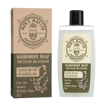 MEN'S MASTER SEAWEED AND MINT vyrų plaukų ir kūno muilas, 260 ml