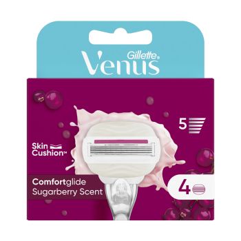 GILLETTE VENUS SUGARBERRY keičiamosios skustuvo galvutės (4 vnt.)