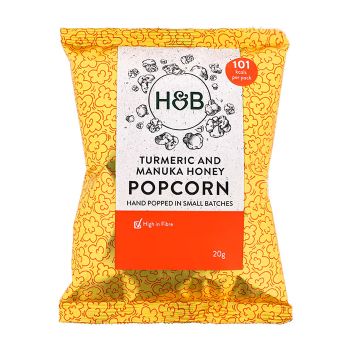 HOLLAND & BARRETT TURMERIC & MANUKA HONEY kukurūzų spragėsiai, 20 g