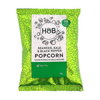 HOLLAND & BARRETT SEAWEED KALE & BLACK PEPPER kukurūzų spragėsiai, 18 g