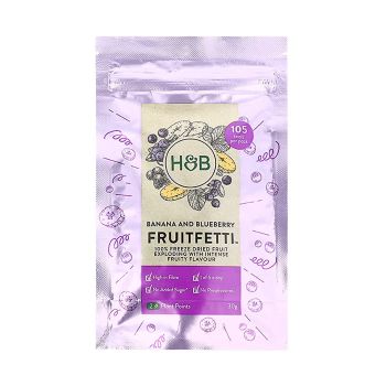 HOLLAND & BARRETT FRUITFETTI šaltyje džiovinti bananai ir mėlynės, 30 g