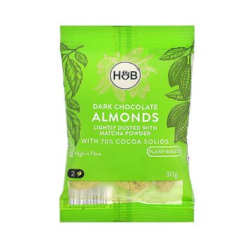 HOLLAND & BARRETT migdolai su juoduoju šokoladu ir matcha, 30 g