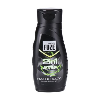 BODY-X FUZE 2IN1 ACTIVE plaukų šampūnas ir kūno želė, 300 ml