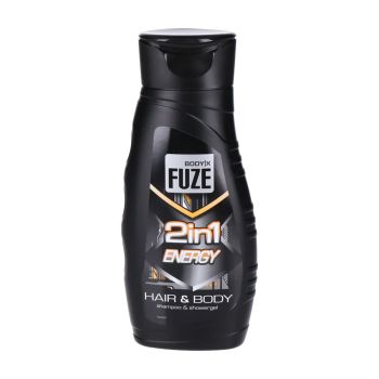 BODY-X FUZE 2IN1 ENERGY plaukų šampūnas ir kūno želė, 300 ml