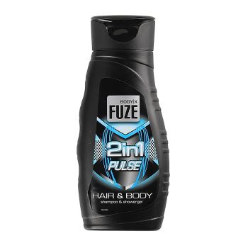 BODY-X FUZE 2IN1 PULSE plaukų šampūnas ir kūno želė, 300 ml