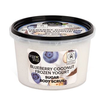 ORGANIC SHOP BLUEBERRY COCONUT FROZEN YOGURT cukraus kūno šveitiklis, 250 ml