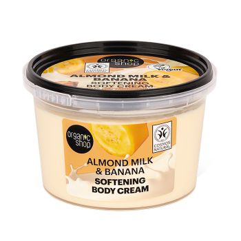 ORGANIC SHOP ALMOND MILK & BANANA SOFTENING kūno kremas, 250 ml
